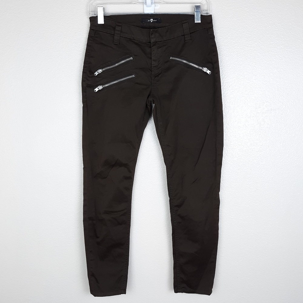 7 For All Mankind Wren Zipper Crop Pants Size 25 - Picture 2 of 14